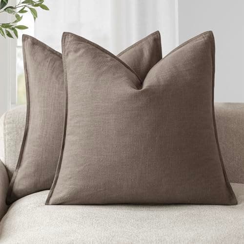 Foindtower Boho Farmhouse Pack of 2 Natural Beige 26x26 Inch Throw Pillow Covers