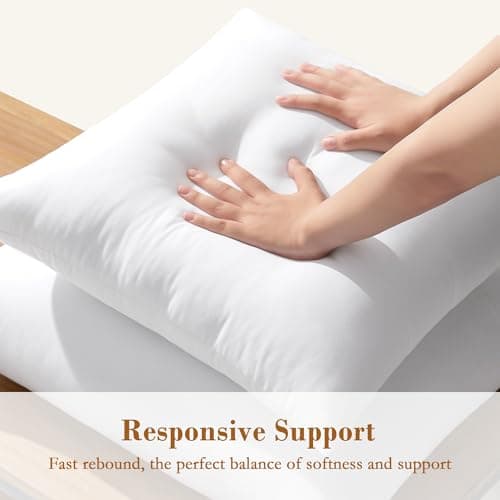2 Pack puredown® 22x22 Down Alternative Pillow Inserts, Fluffy Soft Decorative Home Bed Couch Cushions