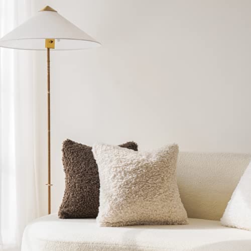 Faux Fur Throw Pillow Cover Set for Bed Couch Living Room