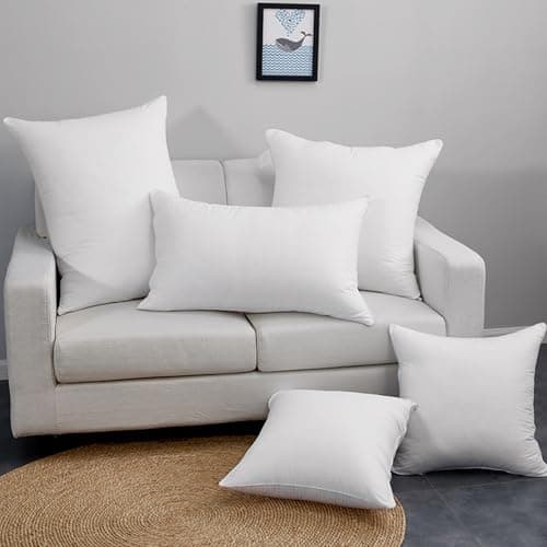 18x18 White Soft Fluffy Down Alternative Throw Pillow Insert Set