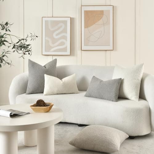 Sanmetex Textured 18x18 Inch Pillow Covers, White Home Decor