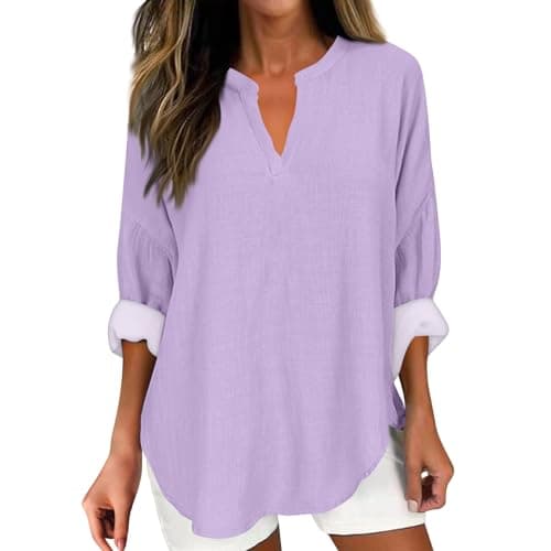 V Neck Long Sleeve Button Down Blouses