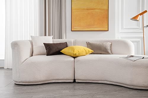 DEZENE Cozy 12x20 Taupe Soft Velvet Pillow Covers for Farmhouse Decor