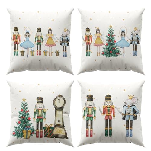 Boho Green Geometric Gold Leaf Pillow Covers Set of 4