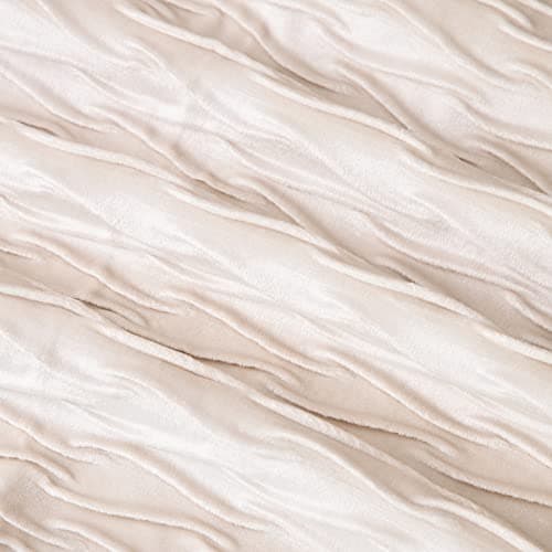 MADIZZ Greyish White Textured Velvet Throw Pillows 18x18inch Cushion Covers