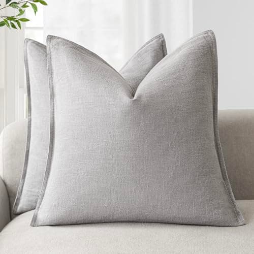 Foindtower Boho Farmhouse Pack of 2 Natural Beige 26x26 Inch Throw Pillow Covers
