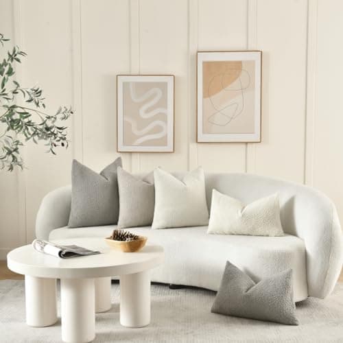 Sanmetex Textured 18x18 Inch Pillow Covers, White Home Decor