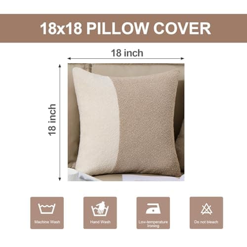Neutral Boho 18x18 Throw Pillow Covers Set of 2 for Couch Bed