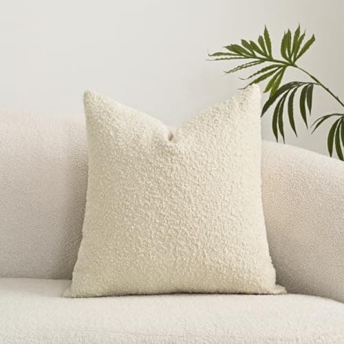 Textured Neutral Boucle Pillow Cover 18x18 Inches