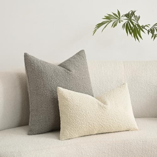 Textured Neutral Boucle Pillow Cover 18x18 Inches