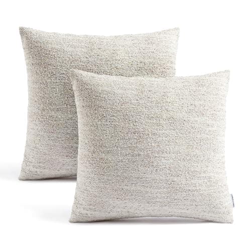 Spring Soft Boucle Throw Pillow Covers, Set of 2 Beige Accent Cushion Covers