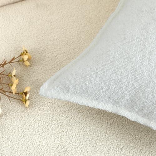 Ligicky 18x18 White Textured Neutral Pillow Covers Pack of 2 Living Room Decor