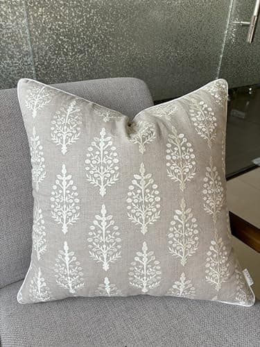 Chandni Paiseley Embroidered Decorative Square Throw Pillow Cover - 18x18 Inches