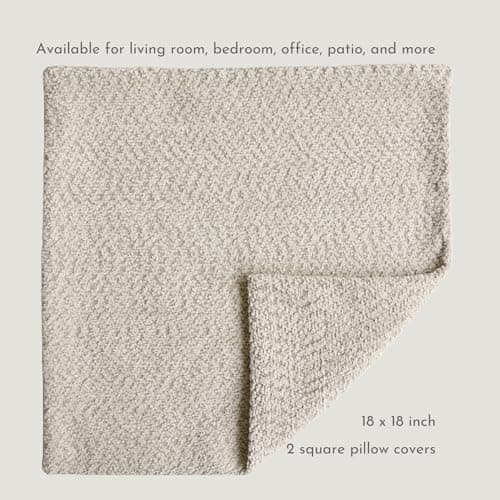VOILYBIRD Beige 18x18 Inch Bouclé Throw Pillow Covers