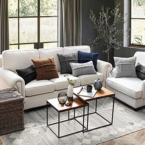 Sherpa Solid Throw Pillow Cover Set - Light Grey 18 x 18 Inches