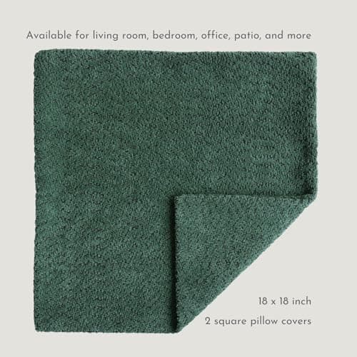 Heavy Boucle Throw Pillow Covers 18x18 Inches - Forest Green
