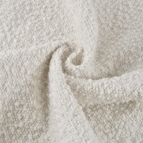 Light Grey Textured Boucle Throw Pillow Cover 12x20 Inch for Sofa, Bed, Living Room