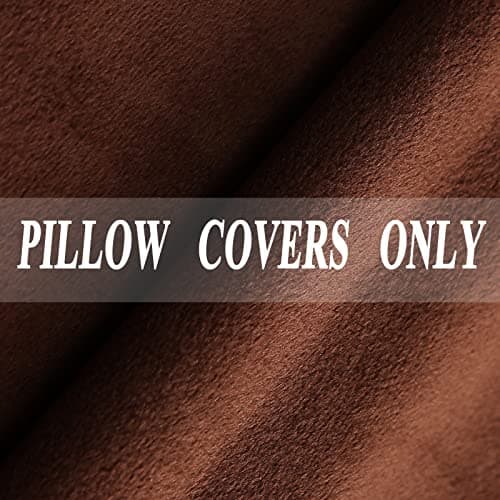 JIAHANNHA Velvet Brown Throw Pillow Covers for Living Room Couch 18x18 Inches