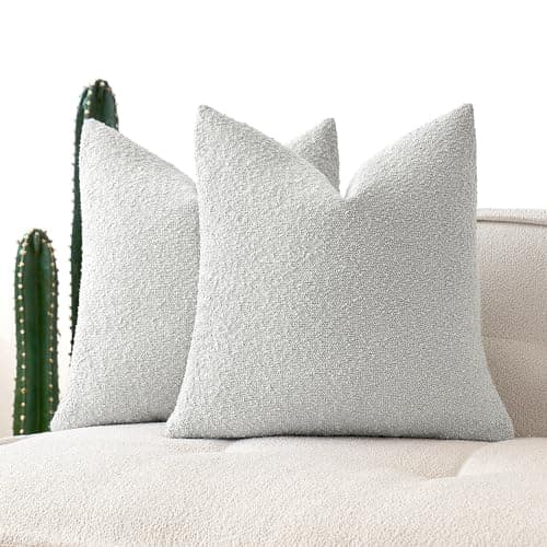 MIULEE 18x18 Inch Textured Boucle Pillow Covers Set of 2 BrownAccentLivingroom Decor