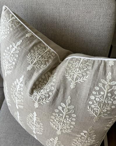 Chandni Paiseley Embroidered Decorative Square Throw Pillow Cover - 18x18 Inches