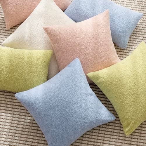 Pack of 2 Curly Faux Fur Decorative Throw Pillow Covers in Grass Green