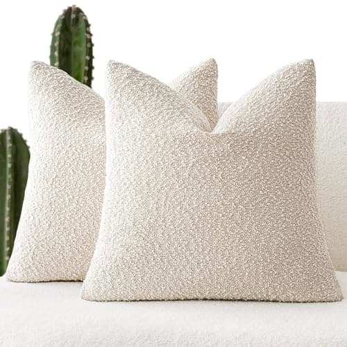 Decorative Textured Boucle Throw Pillow Covers - Pack of 2