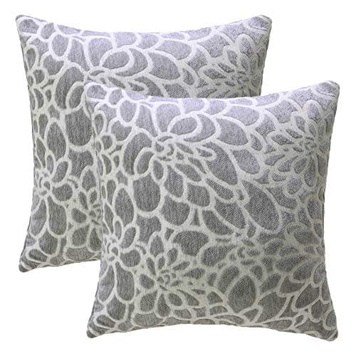 20x20 Inch Embroidered Throw Pillow Covers Set Gray Farmhouse Living Room