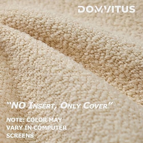 Luxury Boucle Pillow Covers for Living Room Sofa - Cream Yellow