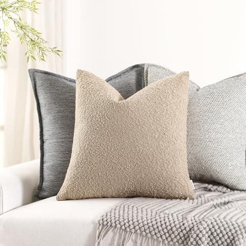 Oatmeal 16x16 Inch Decorative Throw Pillow Cover
