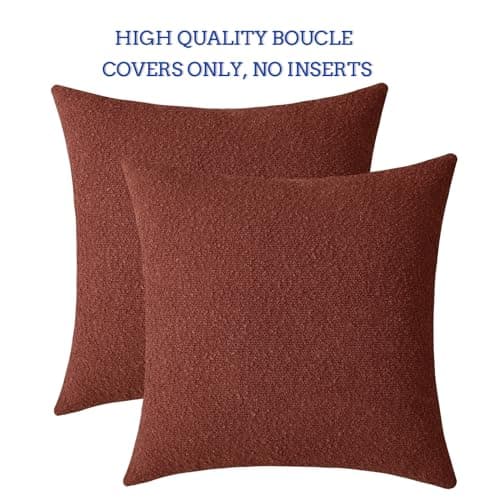 Terracotta Rust Throw Pillow Covers, Set of 2, 18x18 Inch