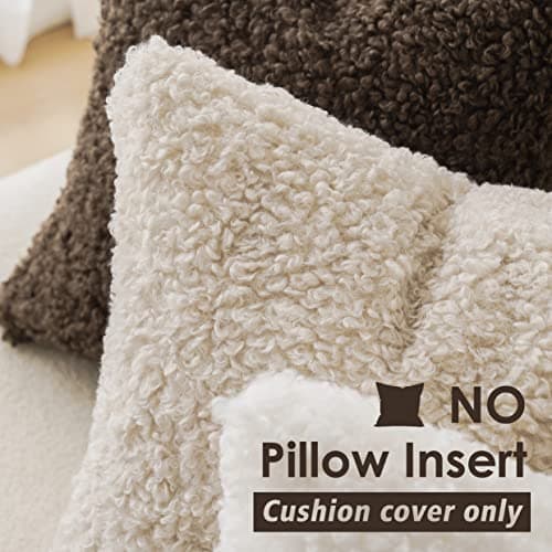 Faux Fur Throw Pillow Cover Set for Bed Couch Living Room