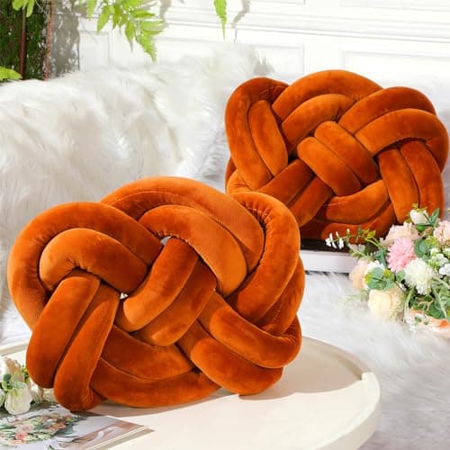 2 Knot Pillows for Couch and Home Decor (Deep Gray)
