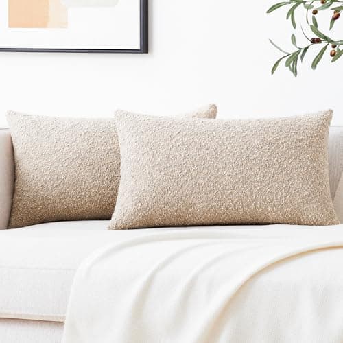 Mixhug Dark Flax Boho Throw Pillow Covers, 12x20 Inches, Pack of 2