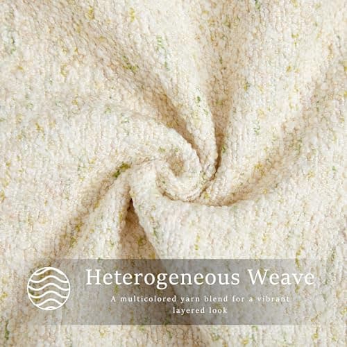 Anna's Whimsy Spring Soft Boucle Throw Pillow Covers, Set of 2 Beige Accent Cushion Covers for Sofa Bed Home Decor