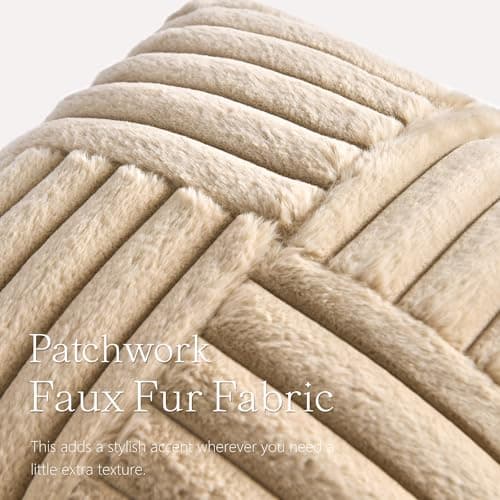 Pack of 2 Faux Fur Plush Throw Pillow Covers for Home Decor