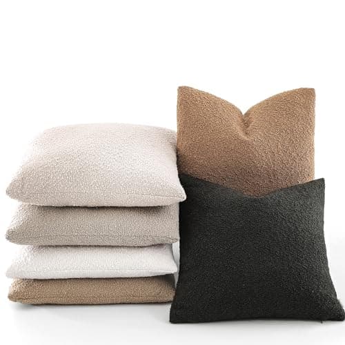 Black Decorative Lumbar Pillow Cover for Couch, 12x20 inches