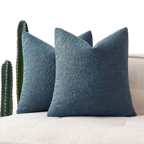 MIULEE 18x18 Inch Textured Boucle Pillow Covers Set of 2 BrownAccentLivingroom Decor