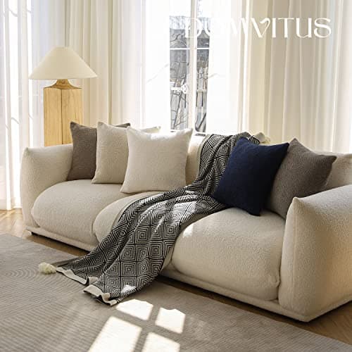 Neutral Boucle Pillow Covers 20x20 Set of 2 for Couch or Bed