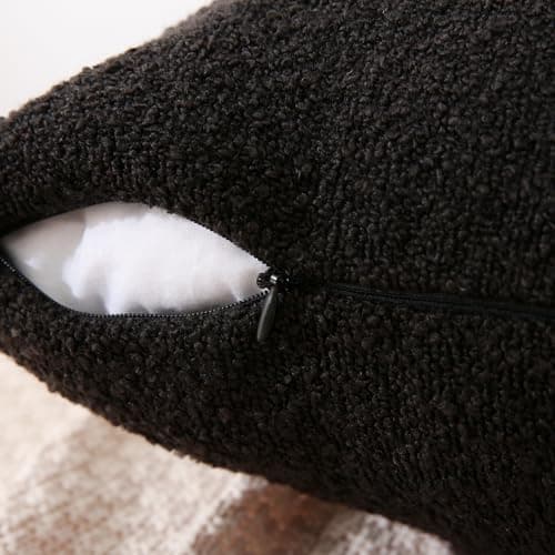 Artcest Black Textured Square Throw Pillow Covers 18"x18"