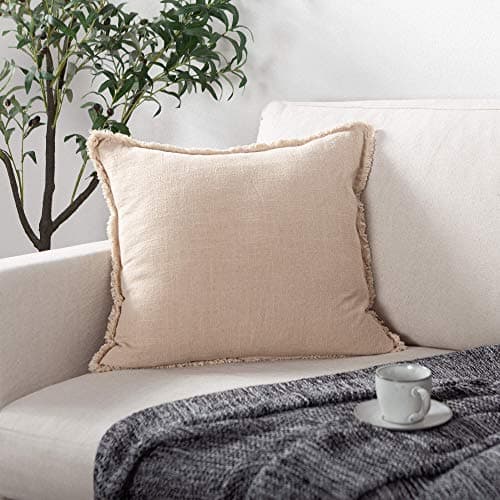 Linen Lumbar Decorative Throw Pillow Cover for Couch Sofa Bed Outdoor
