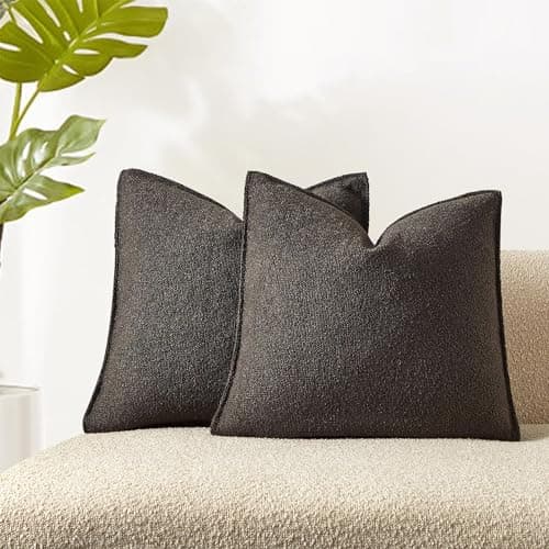JUSPURBET Camel Boucle Throw Pillow Covers for Living Room