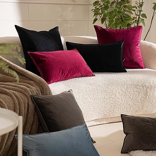 JUSPURBET Velvet Throw Pillow Covers 20x20 Inch Set of 2