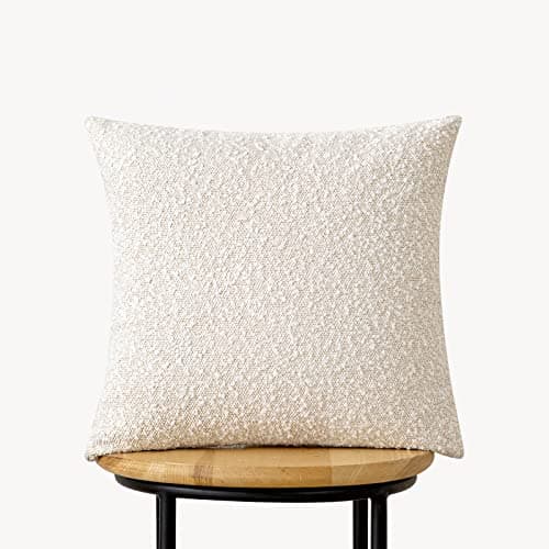 Decorative Throw Pillow Cover Ivory 18 x 18 Inch for Living Room
