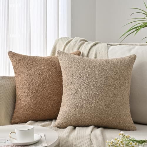 4 Textured Boucle Throw Pillow Covers 18x18 inch for Couch Bed Living Room Decor
