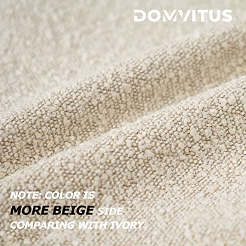 DOMVITUS Buttery Cream Textured Boucle Throw Pillow Cover, 18x18 Inch