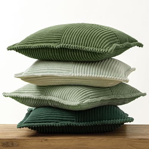 MIULEE Spring Green Patchwork Throw Pillow Covers for Home Decor