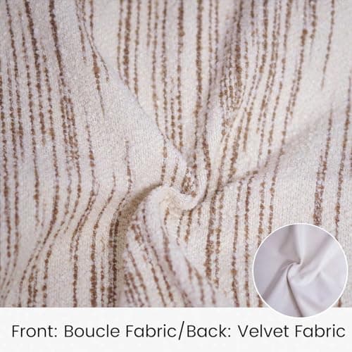 Brown and Cream Textured Striped Pillow Cover 18x18, Modern Farmhouse Decor for Couch Bed Sofa