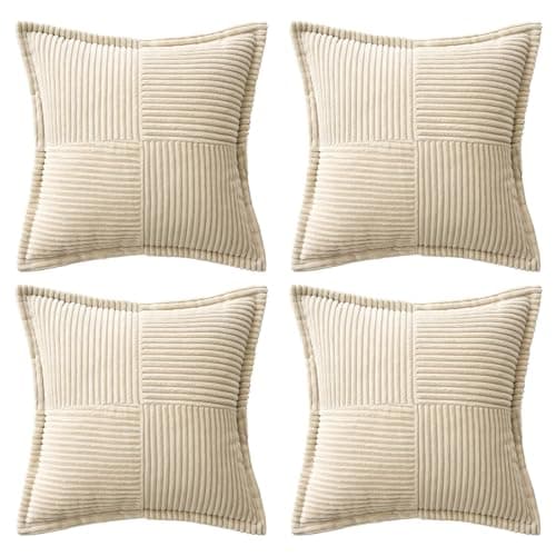 MIULEE Spring Green Patchwork Throw Pillow Covers for Home Decor