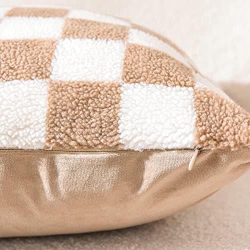 Soft Sherpa Checkerboard Decorative Pillow Covers