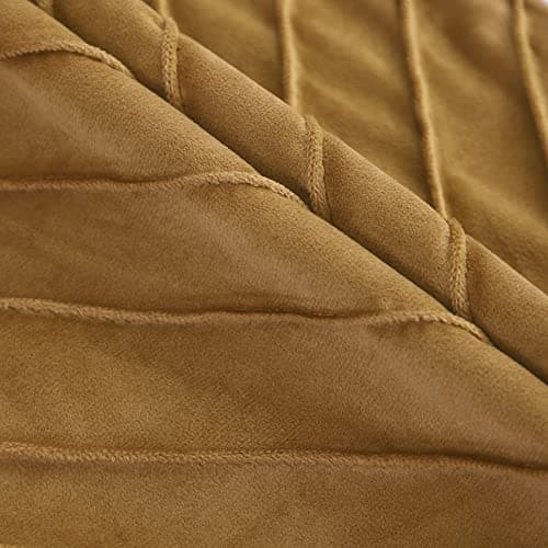 Tosleo Gold Leather Decor 18x18 Inch Brown Velvet Throw Pillow Covers